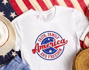 Faith Family Freedom Shirt, 4th Of July Family Shirt, Family Matching Shirt, Independence Day Shirt, Fourth Of July Shirt, Patriot Shirt