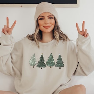Christmas Sweatshirt ,Christmas Tree Sweatshirt,Women's Christmas Sweater,Christmas Crewneck Pullover Christmas Tree Holiday Sweaters ,