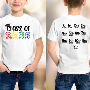 Graduation Class of 2035 T-Shirt, Class Of 2035, Graduation T Shirts, School Shirts, Kindergarten Students Tee, T Shirts for Boys and Girls