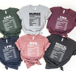 RN Registered Nurse Shirt, Nurse Nutrition Facts Tee, MSN T-shirt, Matching Nurse Shirts, Funny NurseGift, Nurse Graduation Shirt