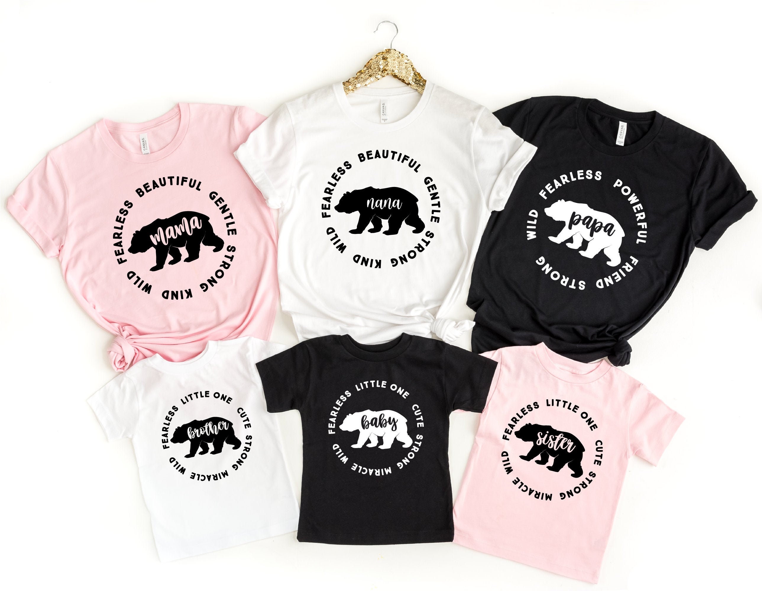 Discover Bear Family Matching Typography Customize Shirts