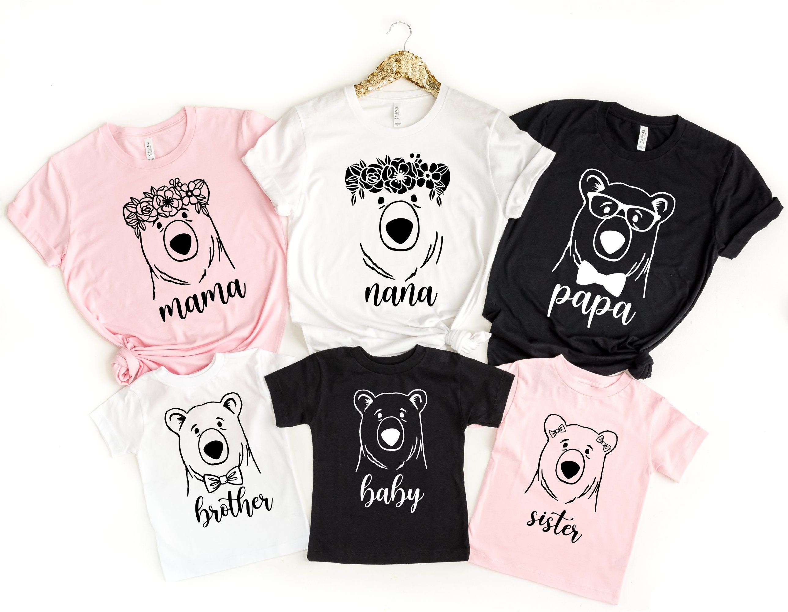 Discover Bear Drawing Customize Family Cute Reunion Matching Oufit Shirt