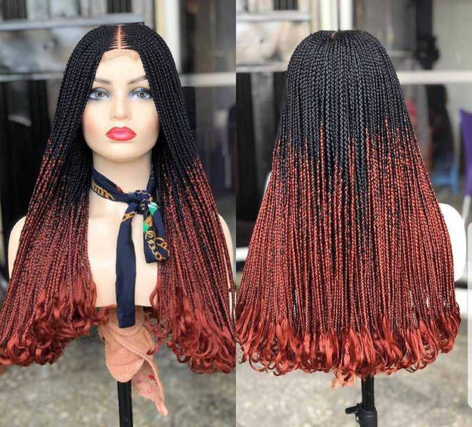 Braided wig Nigerian Woman Braided wigs for Black woman Etsy