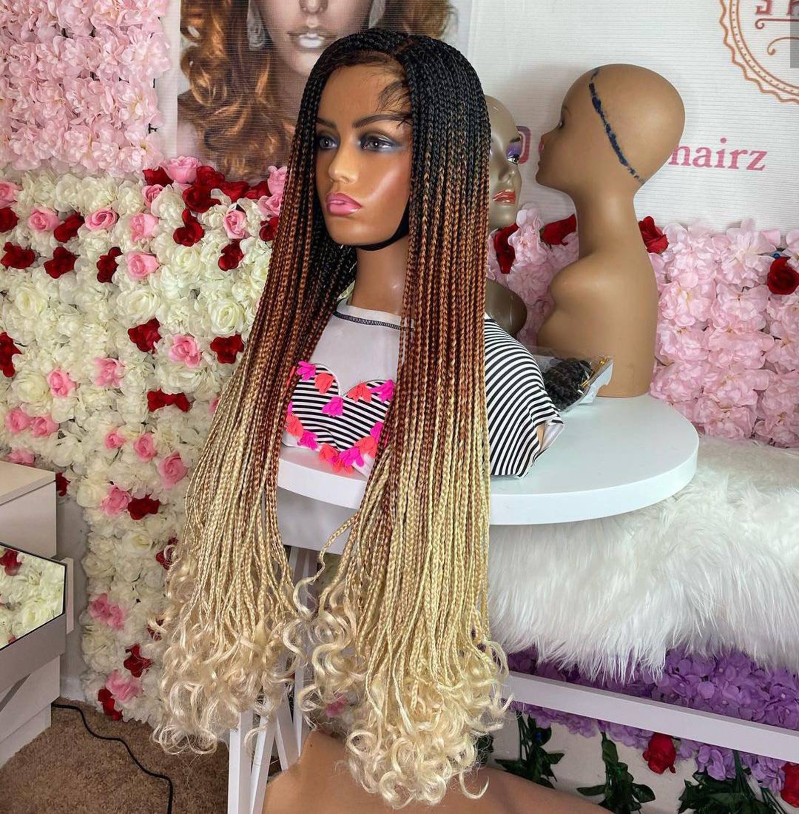 Braided wig Nigerian Woman Braided wigs for Black woman Etsy