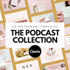 Podcast Instagram Templates, Canva Social Media Kit, Podcast Marketing & Branding, Customizable Instagram Posts