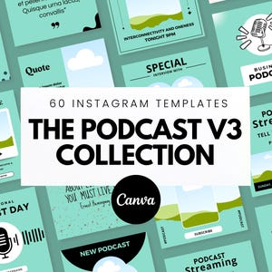 The Podcast Collection V3 Social Media Templates, Podcast Templates, Podcast Social Media, Canva Template, Social Media, Instagram Template