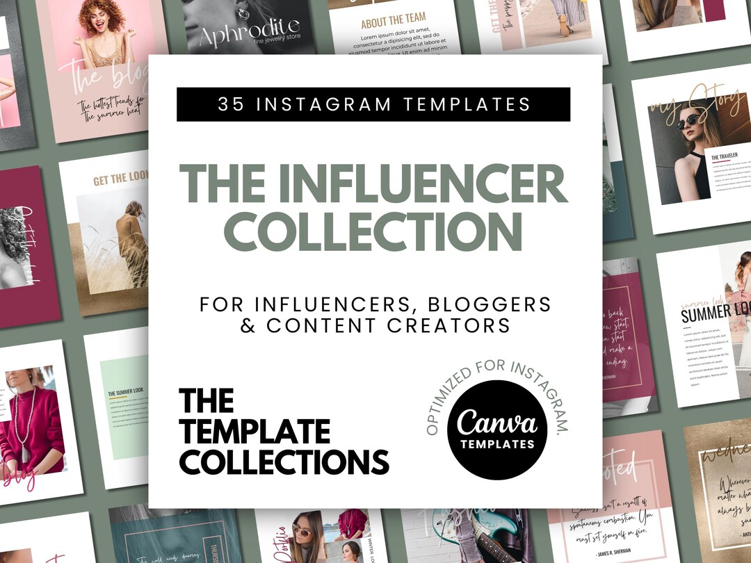 Influencer Canva Templates | 35 Editable Instagram Posts for Creators ...