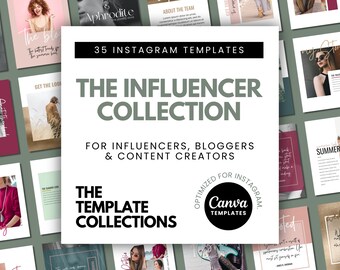 Influencer Canva Templates | 35 Editable Instagram Posts for Creators & Brands