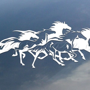 Running horses vinyl decal, car window sticker, design for truck or trailer