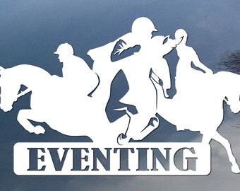 Eventing horse vinyl decal, car window sticker, design for truck or trailer