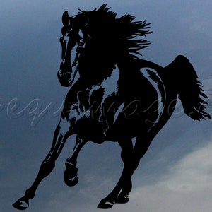 Cantering horse vinyl decal, car window sticker, design for truck or trailer