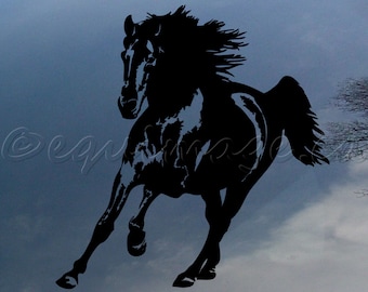 Cantering horse vinyl decal, car window sticker, design for truck or trailer
