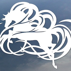 Infinite Leap horse vinyl decal, car window sticker, design for truck or trailer