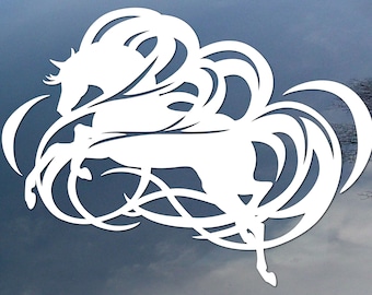 Infinite Leap horse vinyl decal, car window sticker, design for truck or trailer