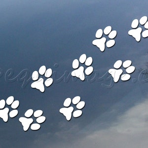 Dog paws vinyl decal, car window sticker, design for truck or trailer