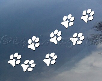 Dog paws vinyl decal, car window sticker, design for truck or trailer