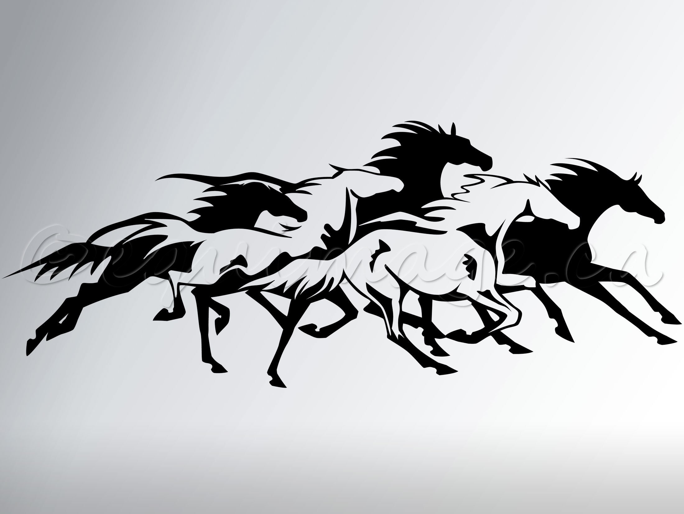 Running horses vinyl decal car window sticker design for Etsy