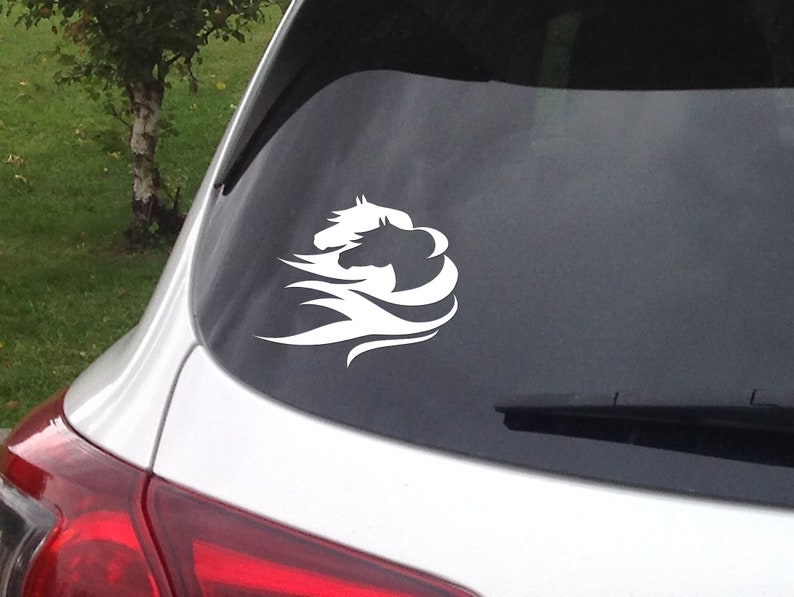 Shadow horse vinyl decal, car window sticker, design for truck or trailer image 3