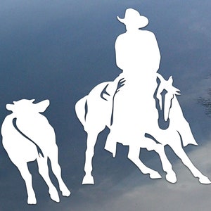 Cutting horse vinyl decal, car window sticker, design for truck or trailer