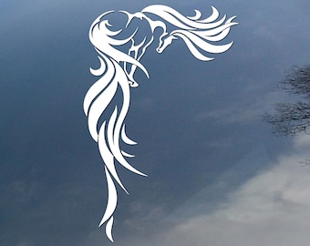 Corner design horse vinyl decal, car window sticker, for truck or trailer