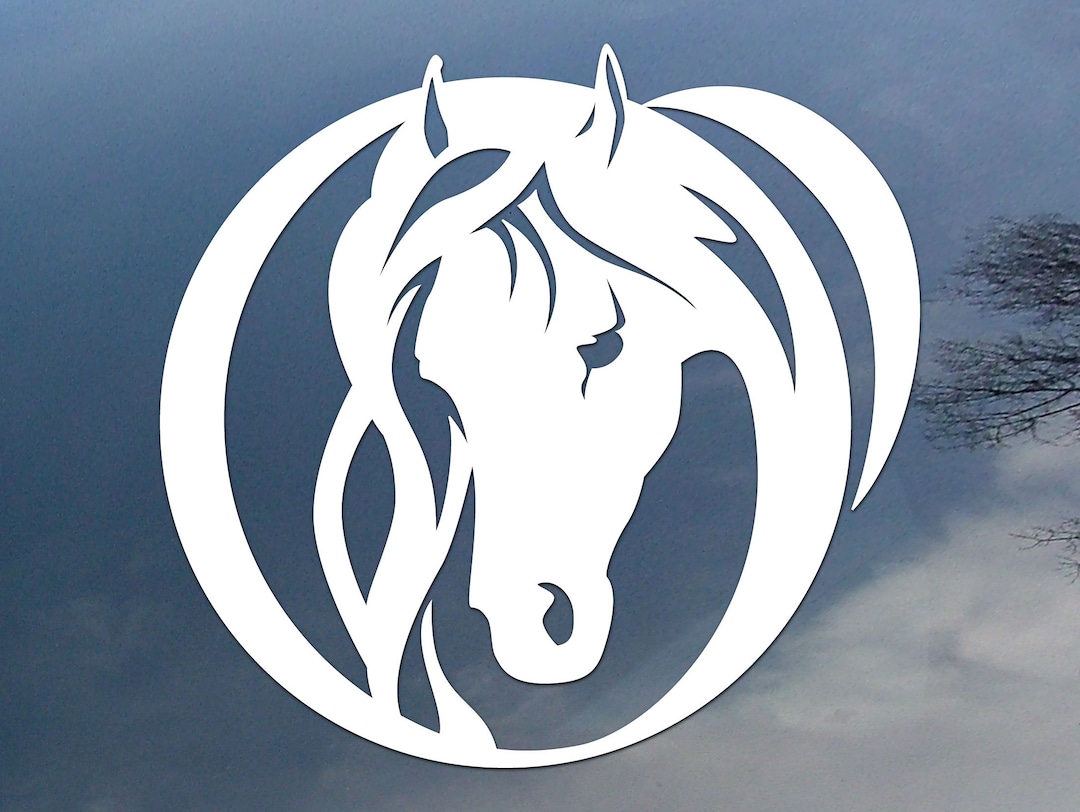 Circle Horse Head Vinyl Decal Car Window Sticker Design for Etsy