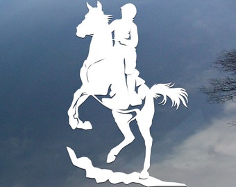 Endurance rider horse vinyl decal, car window sticker, design for truck or trailer