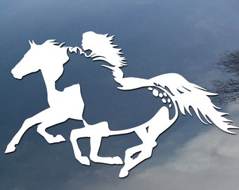 Running With The Herd - horse vinyl decal, car window sticker, design for truck or trailer