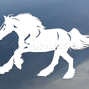 Draft horse vinyl decal, car window sticker, design for truck or trailer