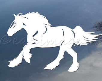 Draft horse vinyl decal, car window sticker, design for truck or trailer