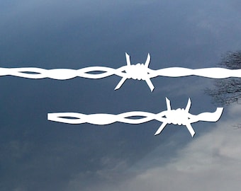 Barbed wire vinyl decal, car window sticker, design for truck or trailer