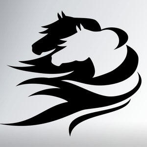 Shadow horse vinyl decal, car window sticker, design for truck or trailer image 2