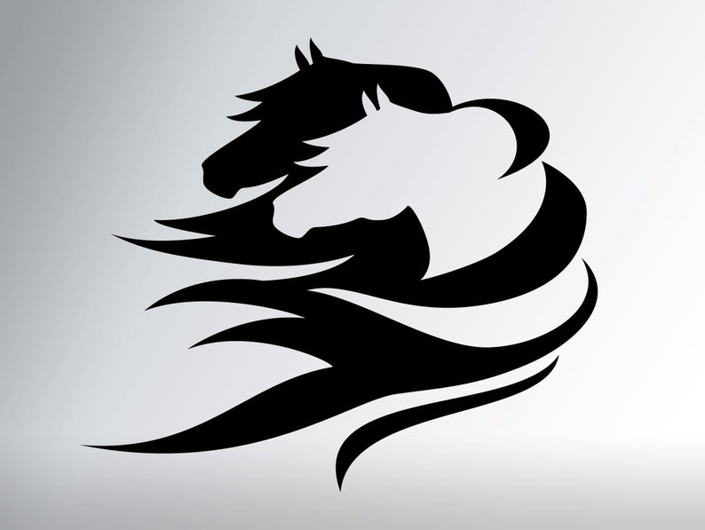 Shadow horse vinyl decal, car window sticker, design for truck or trailer image 2