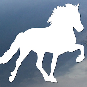 Adesivo in vinile con cavallo islandese, adesivo per finestrino auto, design per camion o rimorchio