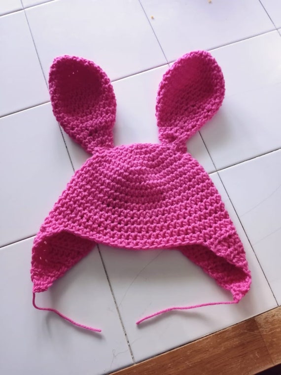 Pink Bunny Ears Crochet Beanie Louise Belcher Bob's 