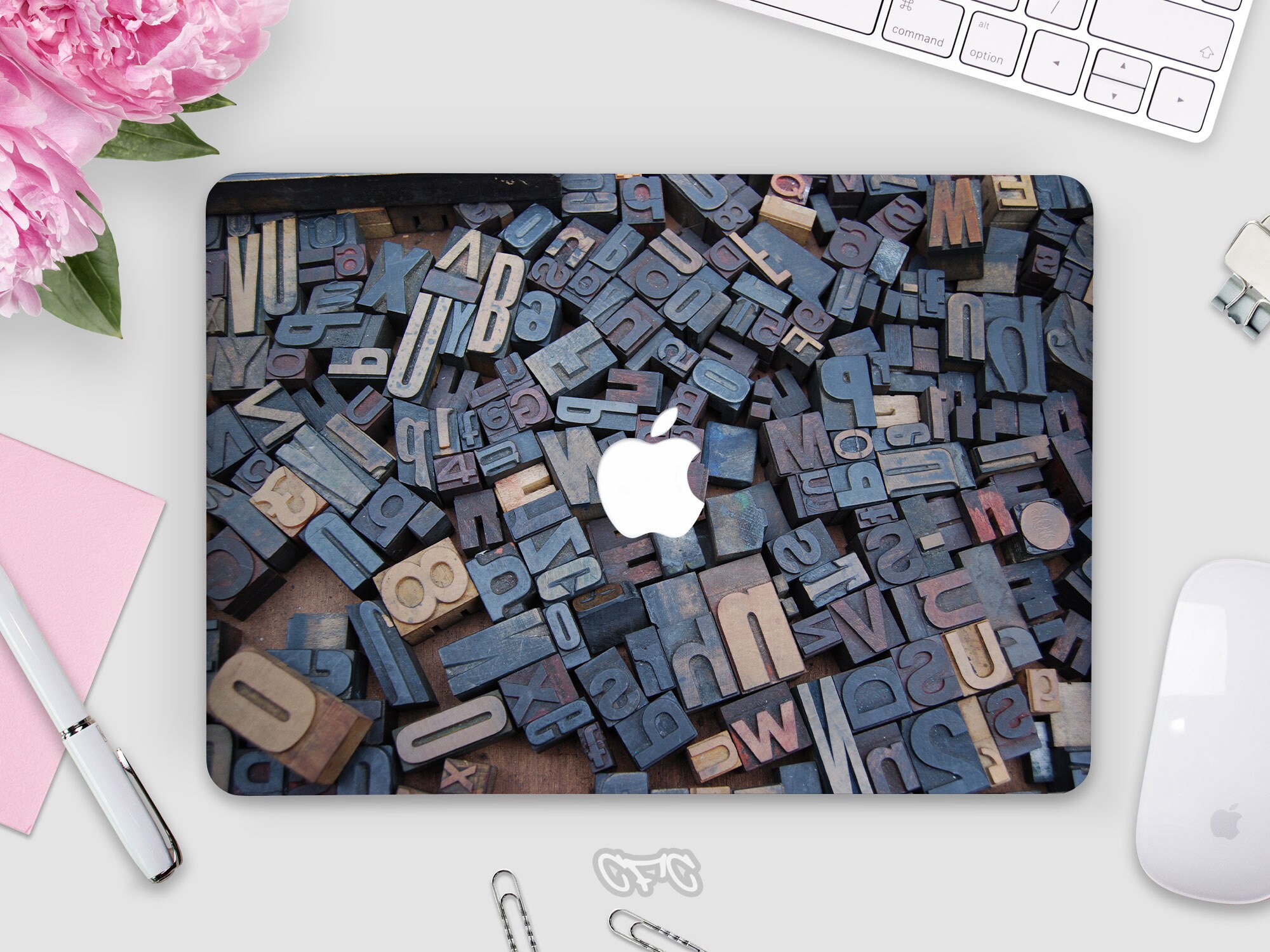 Typographic letters Macbook case for new Pro Mac Laptop 13 Etsy