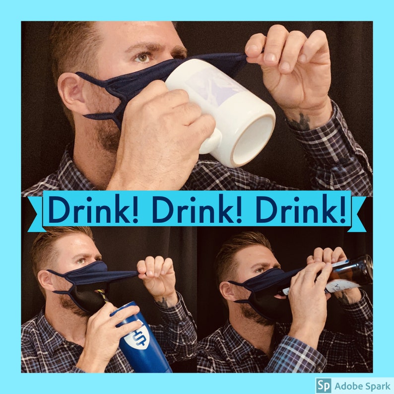 Face Mask with Mouth Opening/Drinking Slit/Mask with image 0