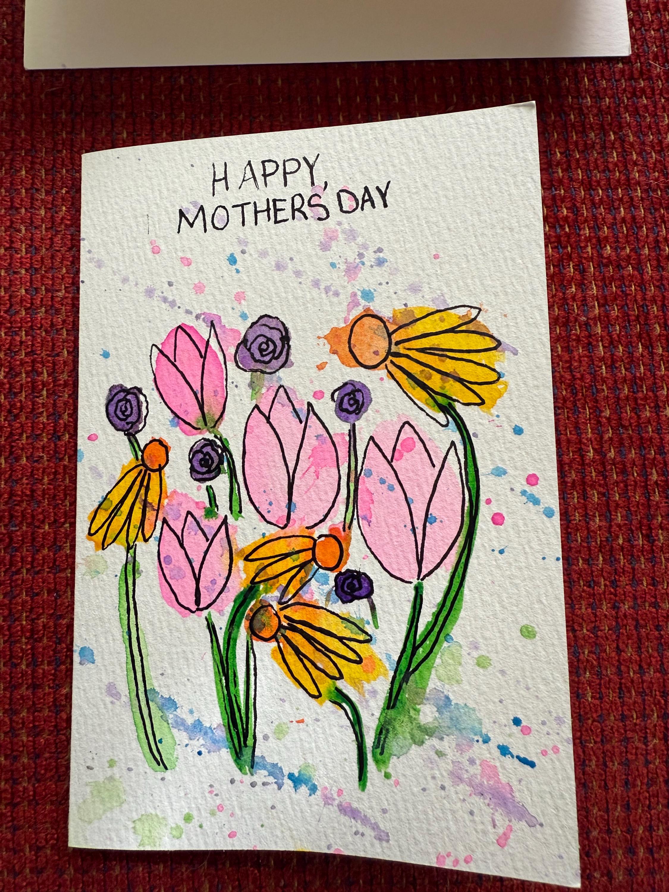 Individually Hand Painted Watercolor Mothers Day Card - Etsy