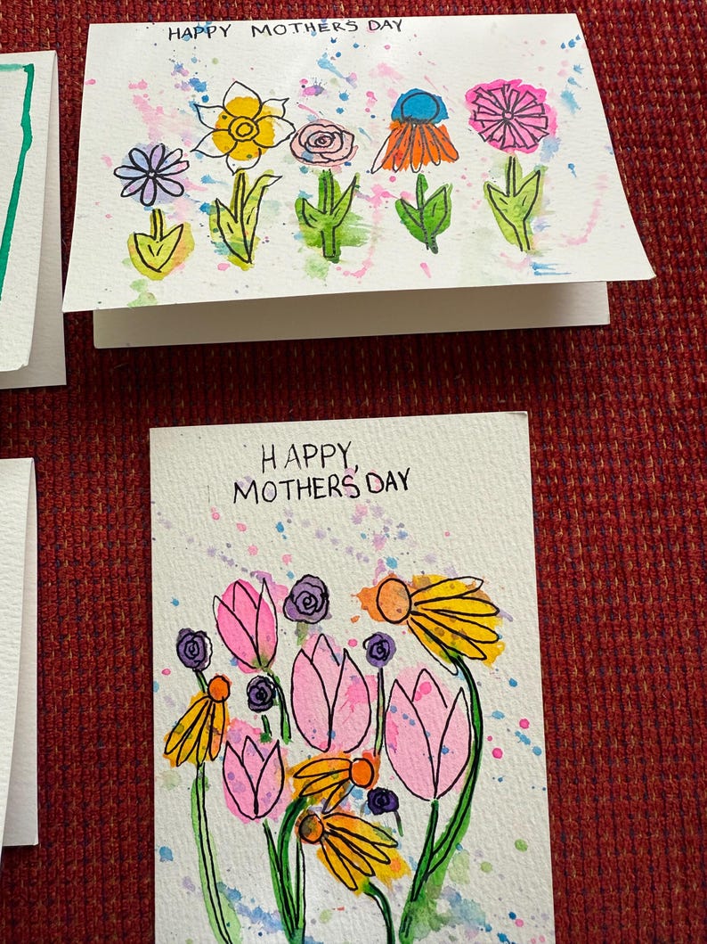 Individually Hand Painted Watercolor Mothers Day Card - Etsy
