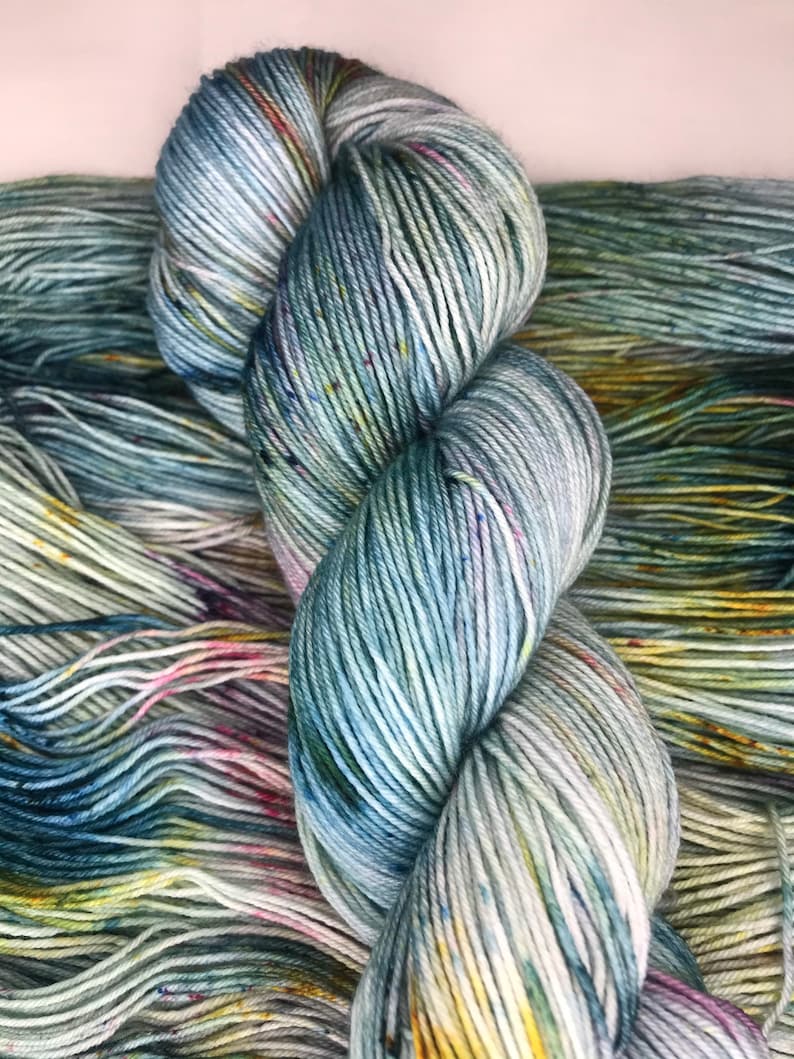 Hand dyed merino/ nylon yarn Afternoon in London 4 ply 100 grams 425 meters image 4