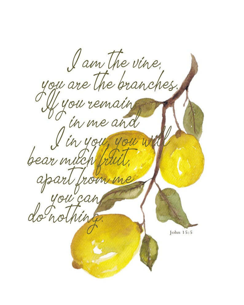 Lemons water color bible verse digital art printable Etsy