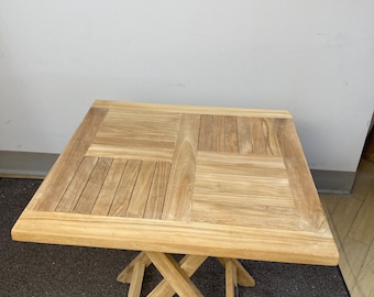 Teak Square Folding Table 19 3/4"