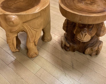 Animal Side/End Table! Elephant or Monkey...or, both!