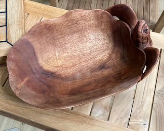 Hand-carved Turtle Bowl w/ Beeswax Finish!