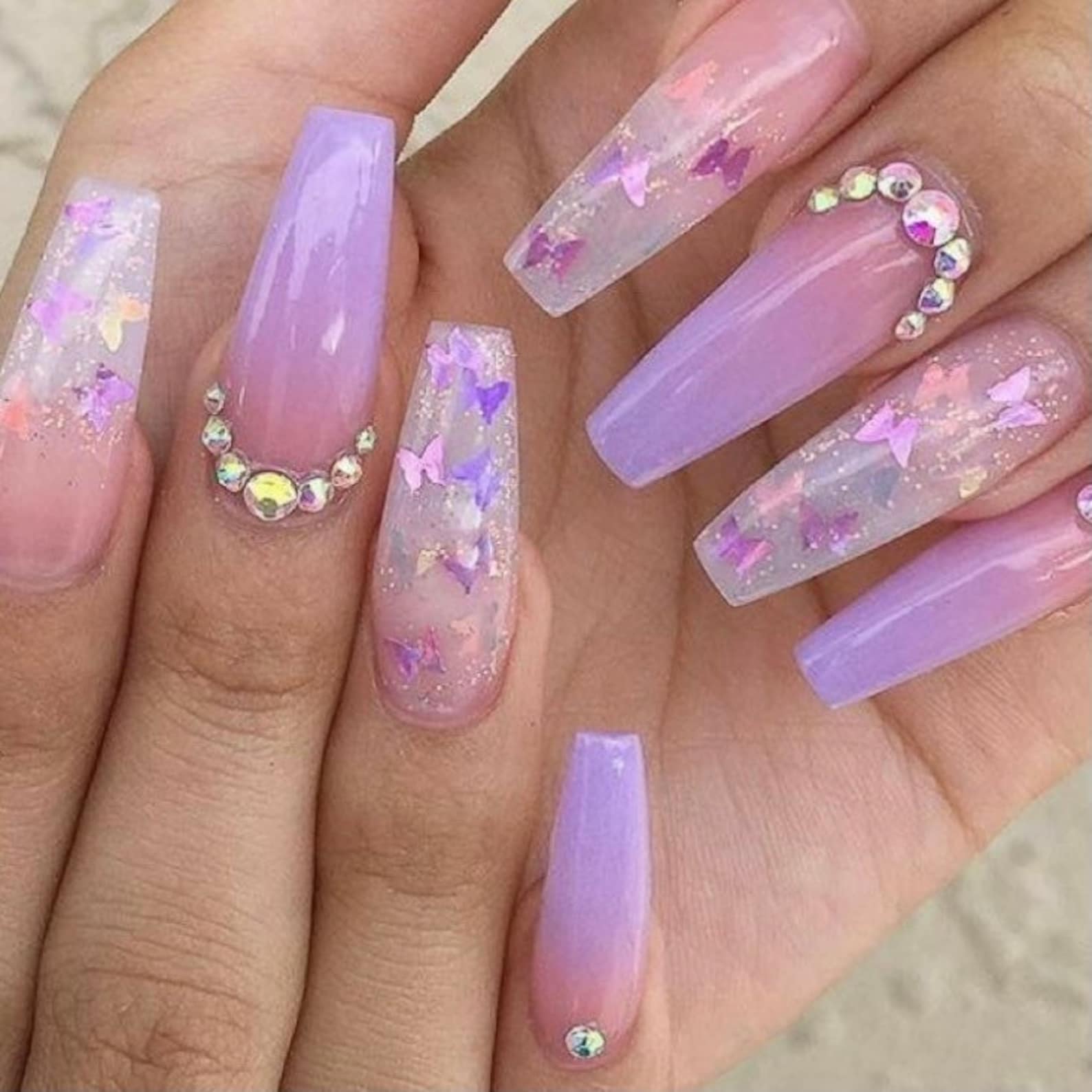 12 Holographic Colored Nail Butterfly Glitters Etsy