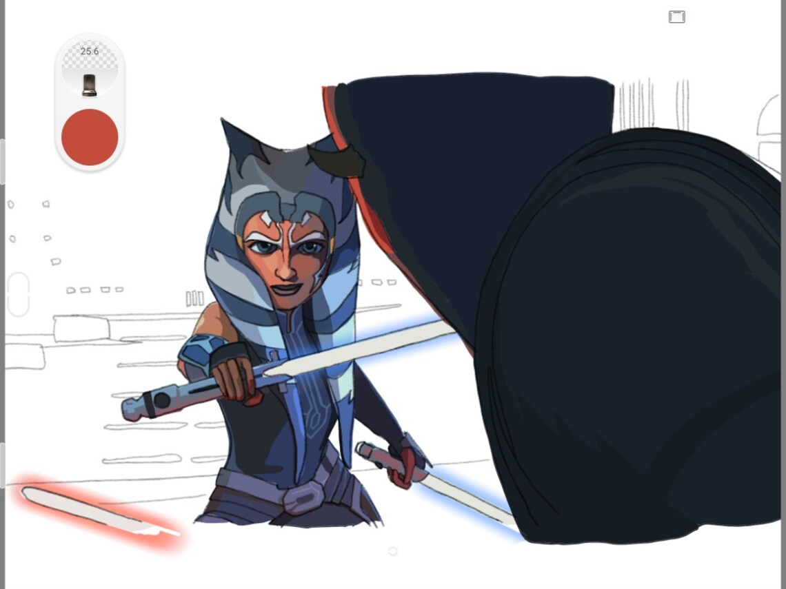 Ahsoka vs Maul Digital Drawing Ahsoka Tano Digital Art Etsy