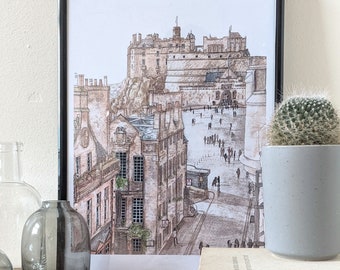 Edinburgh Castle -  Watercolour Print