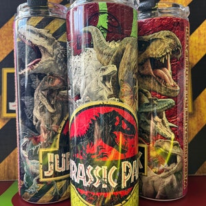 Jurassic Park 20 oz Tumbler Cup Sublimation Dinosaurs Coffee Starbucks