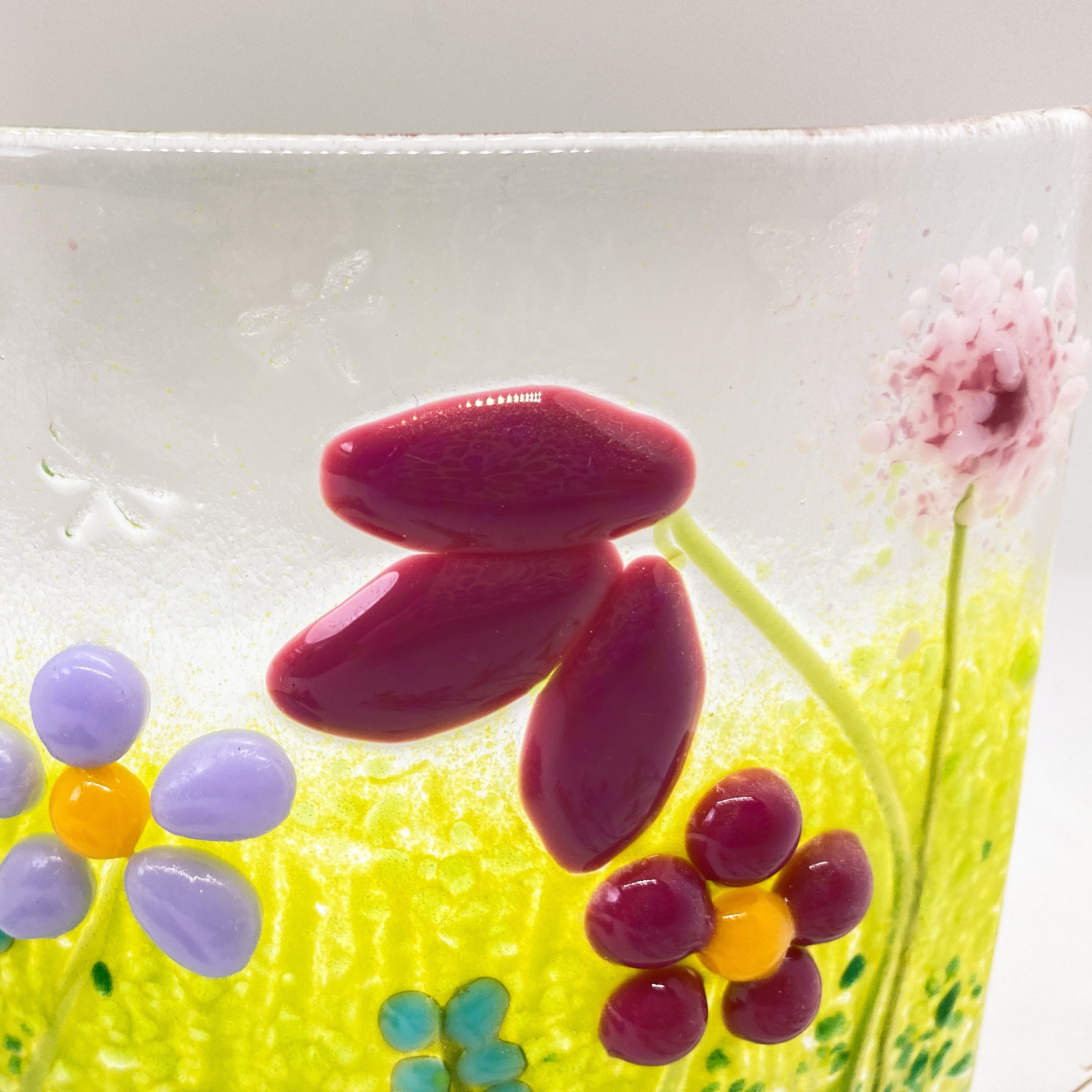 Bloom Glass Flower Curved Ornament Etsy