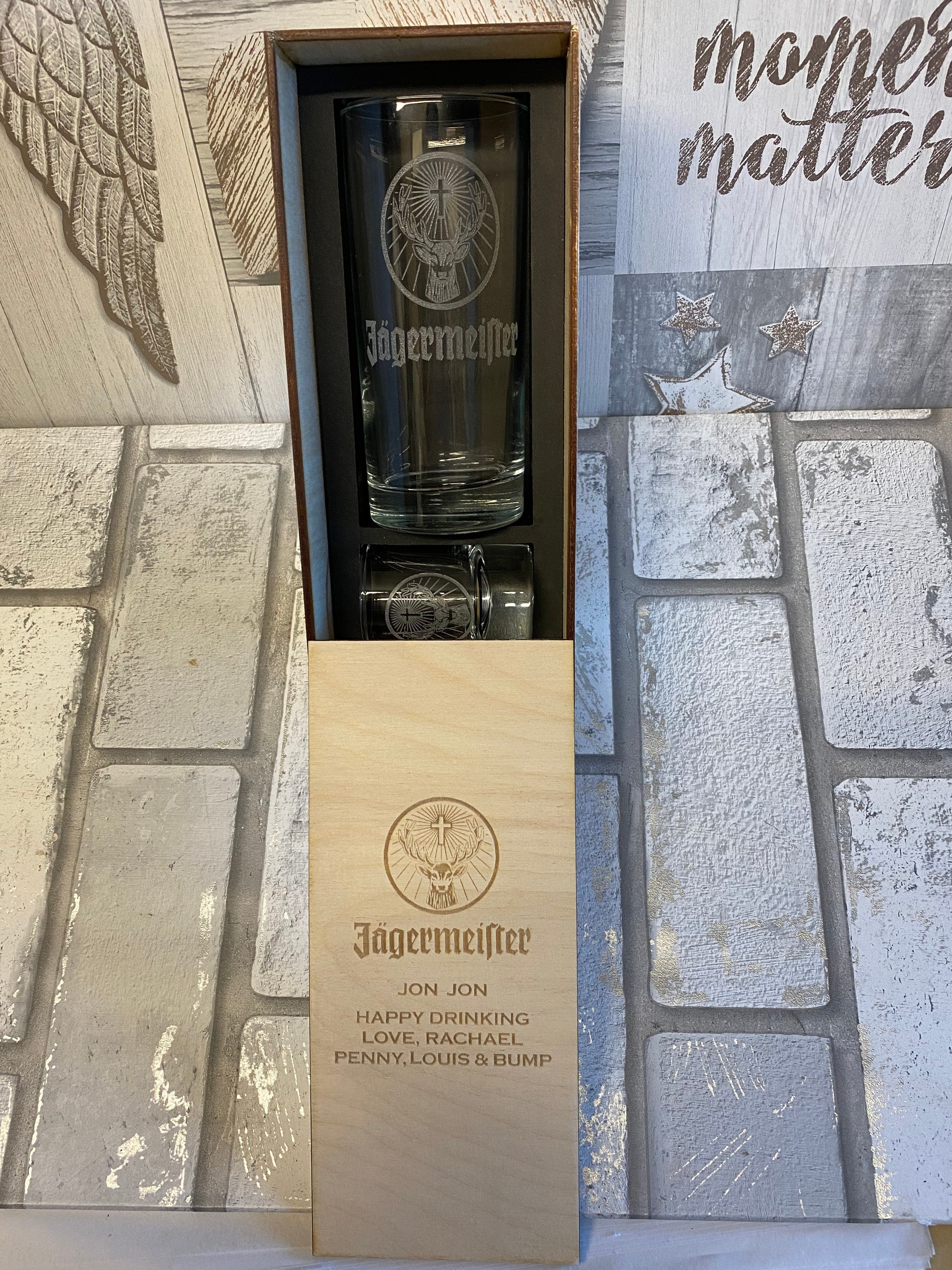 Coffret cadeau double verre Jägermeister personnalisé, verre à shot  personnalisé, cadeau d'anniversaire, cadeau de la fête des Pères -   France