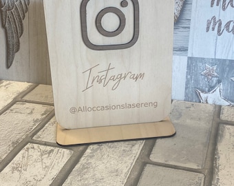Instagram business sign, social media wooden sign. Instagram / Facebook/ Tic Tok personalised wooden Instagram sign